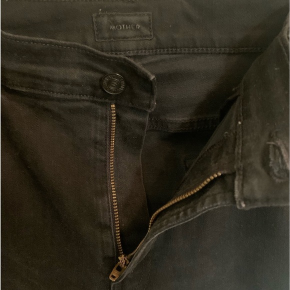 MOTHER Insider Crop Black Denim Jeans 31 - Picture 6 of 6